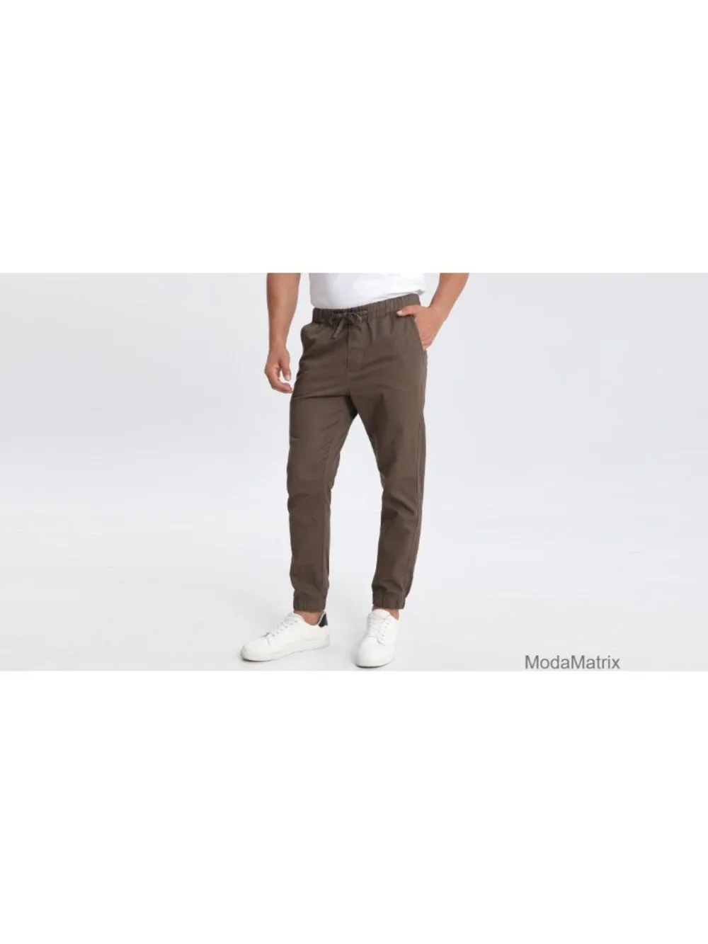 Men's Chino Jogger Pants 100% Cotton Slim Tapered Casual
